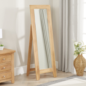 Cheshire Weathered Limed Oak Bedroom Cheval Mirror