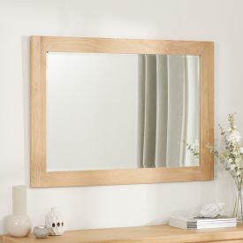 Cheshire Weathered Limed Oak Large Wall Mirror  - 108cm x 78cm