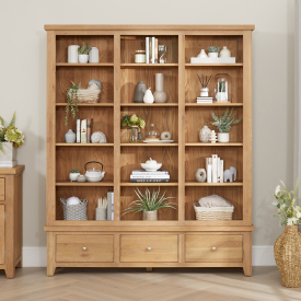 Cheshire Weathered Limed Oak Grand Library Bookcase