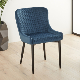 Paloma Honeycomb Dining Chair – Blue Velvet
