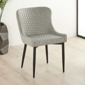Paloma Honeycomb Dining Chair – Grey Velvet