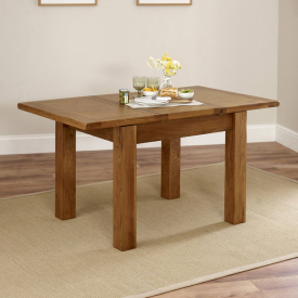 Rustic Oak Small 4-6 Seater Extending Dining Table