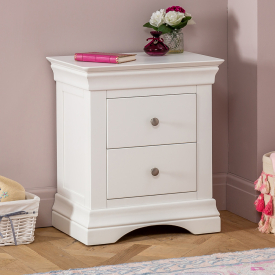 Wilmslow White Painted 2 Drawer Bedside Table