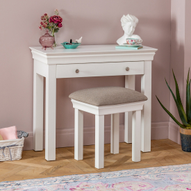 Wilmslow White 1 Drawer Dressing Table Set with Stool