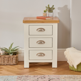Cotswold Cream Painted 3 Drawer Bedside