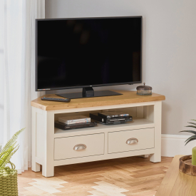 Cotswold Cream Painted Corner TV Unit - Up to 50