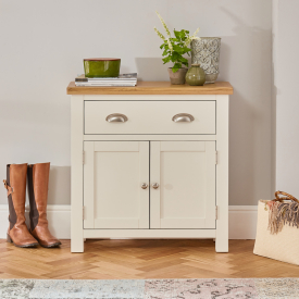 Cotswold Cream Painted 2 Door 1 Drawer Small Sideboard
