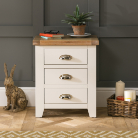 Cheshire Cream Painted 3 Drawer Bedside Table