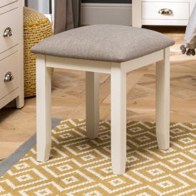 Cheshire Cream Painted Stool with Fabric Seat Pad