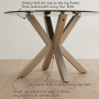 Starburst 120cm Round Grey Ceramic Dining Table with Satin Legs – 4 Seater