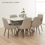 Starburst 160cm White Ceramic Dining Table with Satin Legs – 6 Seater