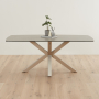 Starburst 180cm Grey Ceramic Dining Table with Satin Legs – 6 to 8 Seater