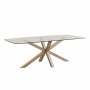 Starburst 220cm Glass Dining Table with Satin Legs – 8 Seater