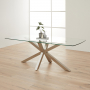 Starburst 220cm Glass Dining Table with Satin Legs – 8 Seater