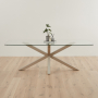 Starburst 220cm Glass Dining Table with Satin Legs – 8 Seater