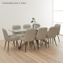 Starburst 220cm Glass Dining Table with Satin Legs – 8 Seater