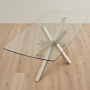 Starburst 220cm Glass Dining Table with Satin Legs – 8 Seater
