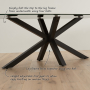 Starburst 220cm Grey Ceramic Dining Table with Black Legs – 8 Seater