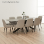 Starburst 220cm Grey Ceramic Dining Table with Black Legs – 8 Seater