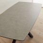 Starburst 220cm Grey Ceramic Dining Table with Black Legs – 8 Seater