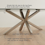 Starburst 220cm Grey Ceramic Dining Table with Satin Legs – 8 Seater