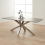 Starburst 220cm Grey Ceramic Dining Table with Satin Legs – 8 Seater