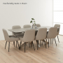 Starburst 220cm Grey Ceramic Dining Table with Satin Legs – 8 Seater