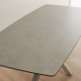 Starburst 220cm Grey Ceramic Dining Table with Satin Legs – 8 Seater