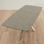 Starburst 220cm Grey Ceramic Dining Table with Satin Legs – 8 Seater