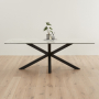 Starburst 220cm White Ceramic Dining Table with Black Legs – 8 Seater