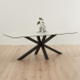 Starburst 220cm White Ceramic Dining Table with Black Legs – 8 Seater