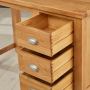 Cheshire Oak Pedestal Dressing Table Set with Mirror & Stool