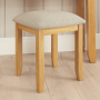Cheshire Oak Stool with Natural Fabric Seat Pad