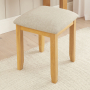 Cheshire Oak Stool with Natural Fabric Seat Pad