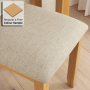 Cheshire Oak Stool with Natural Fabric Seat Pad