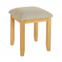 Cheshire Oak Stool with Natural Fabric Seat Pad