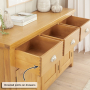 Cheshire Oak Large 3 Drawer 3 Door Sideboard