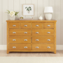 Cheshire Oak Extra Large Jumbo 10 Drawer Chest