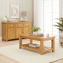 Cheshire Oak Coffee Table with Slatted Shelf