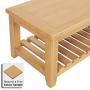Cheshire Oak Coffee Table with Slatted Shelf