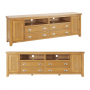Cheshire Oak XXL Widescreen TV Unit Stand – Up to 100” TV Size
