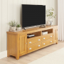 Cheshire Oak XXL Widescreen TV Unit Stand – Up to 100” TV Size