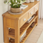 Cheshire Oak Large 3 Drawer Hall Console Table