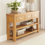 Cheshire Oak Large 3 Drawer Hall Console Table