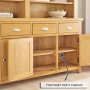 Cheshire Oak Extra Large 4 Door Sideboard with Grand Bookcase Dresser Top