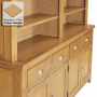 Cheshire Oak Extra Large 4 Door Sideboard with Grand Bookcase Dresser Top
