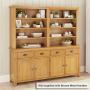 Cheshire Oak Extra Large 4 Door Sideboard with Grand Bookcase Dresser Top