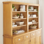 Cheshire Oak Extra Large 4 Door Sideboard with Grand Bookcase Dresser Top