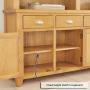 Cheshire Oak Extra Large 4 Door Sideboard with Grand Bookcase Dresser Top