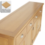 Cheshire Oak Extra Large 4 Drawer 4 Door Sideboard